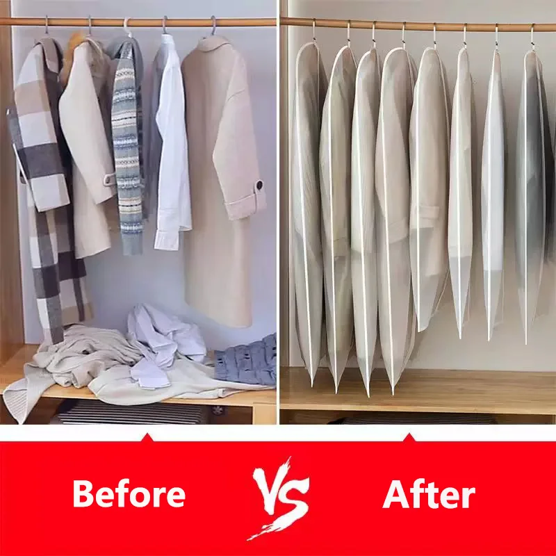 Dust proof Garment Protector Cover Bag Fully Enclosed Clothes Cover with Zipper Clothes Bags Hanging Durable Clothes Storage Bag thumbnail 3