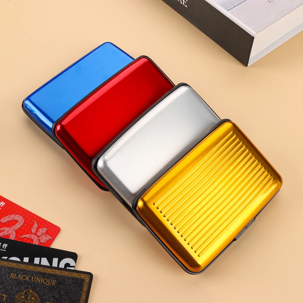 6 Card Slot RFID Blocking Credit Card Holder Men Women Coin Purse Aluminum Metal Waterproof Anti-Theft Wallet Business Card Case thumbnail 3