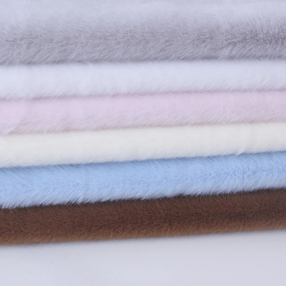 DIY 5MM Plush Fabric Encryption Thickening fabric solid Solf Atrtificial Fur Patchwork bags Doll clothing Decoration material thumbnail 2