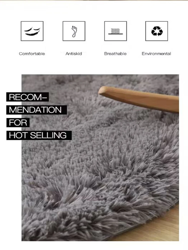 Plush round carpet living Room Decoration Children's Bedroom fluffy white carpet non-slip blanket bedside design Room play mat thumbnail 4