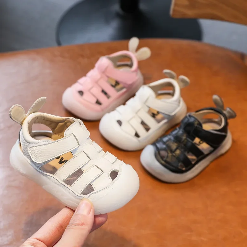 Baby Girls Boys Sandals 2025 Summer Infant Toddler Shoes Genuine Leather Soft-soled School Kids Shoes Children Beach Sandals thumbnail 2