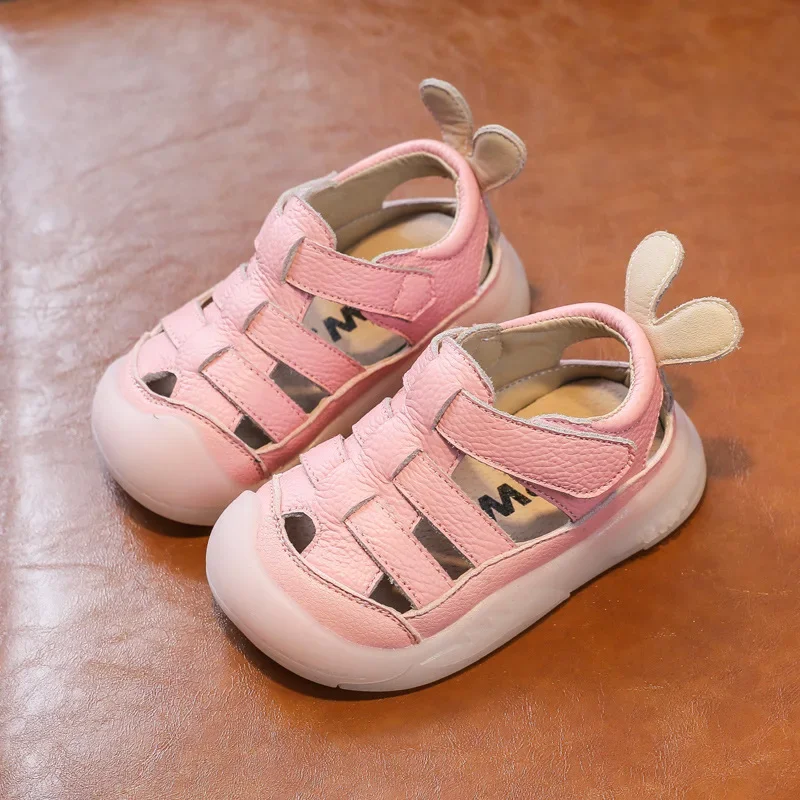 Baby Girls Boys Sandals 2025 Summer Infant Toddler Shoes Genuine Leather Soft-soled School Kids Shoes Children Beach Sandals thumbnail 3