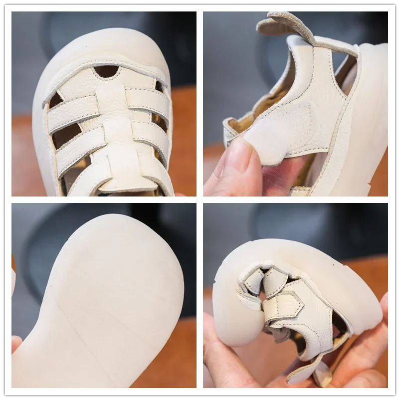 Baby Girls Boys Sandals 2025 Summer Infant Toddler Shoes Genuine Leather Soft-soled School Kids Shoes Children Beach Sandals thumbnail 5