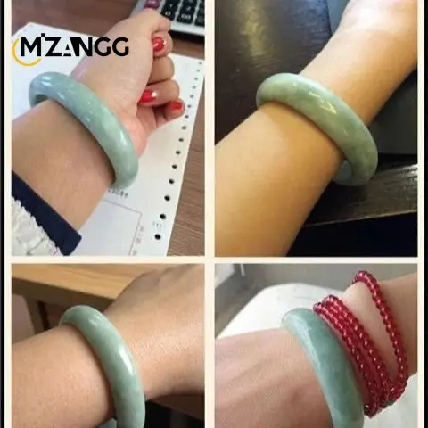 Natural China Jade Bangle Bracelet Charm Jewellery Fashion Accessories Hand-Carved Emerald Bangles Lady Party Gift thumbnail 5