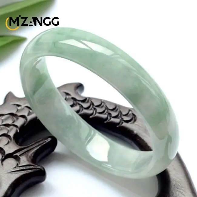 Natural China Jade Bangle Bracelet Charm Jewellery Fashion Accessories Hand-Carved Emerald Bangles Lady Party Gift thumbnail 2