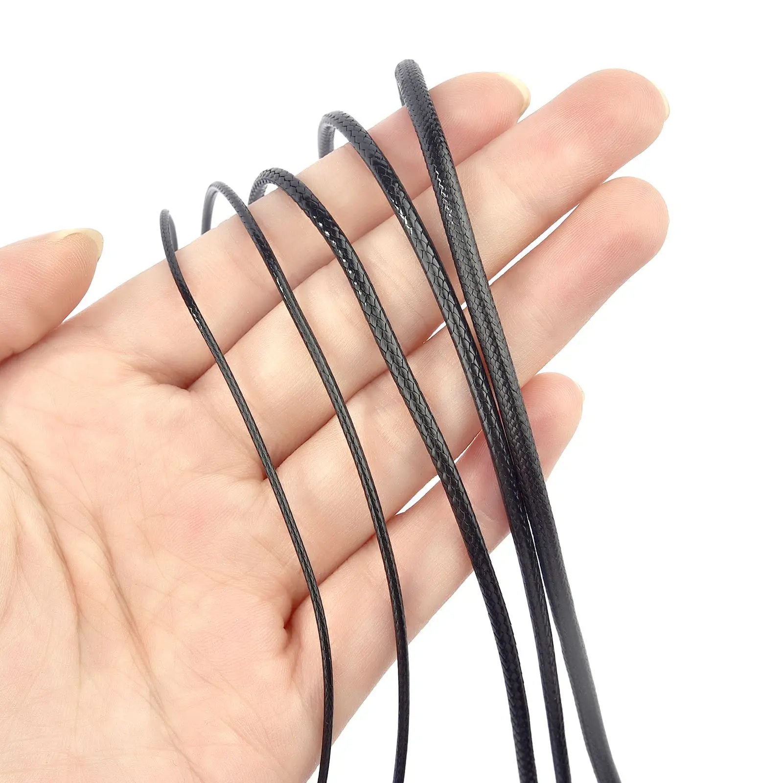 1-3mm 5M/Bag Round waxed cord Necklace Waxed Cords DIY Jewelry Handchain Making Accessories Waxed-Cords Luggage Hanging Tag Rope thumbnail 2