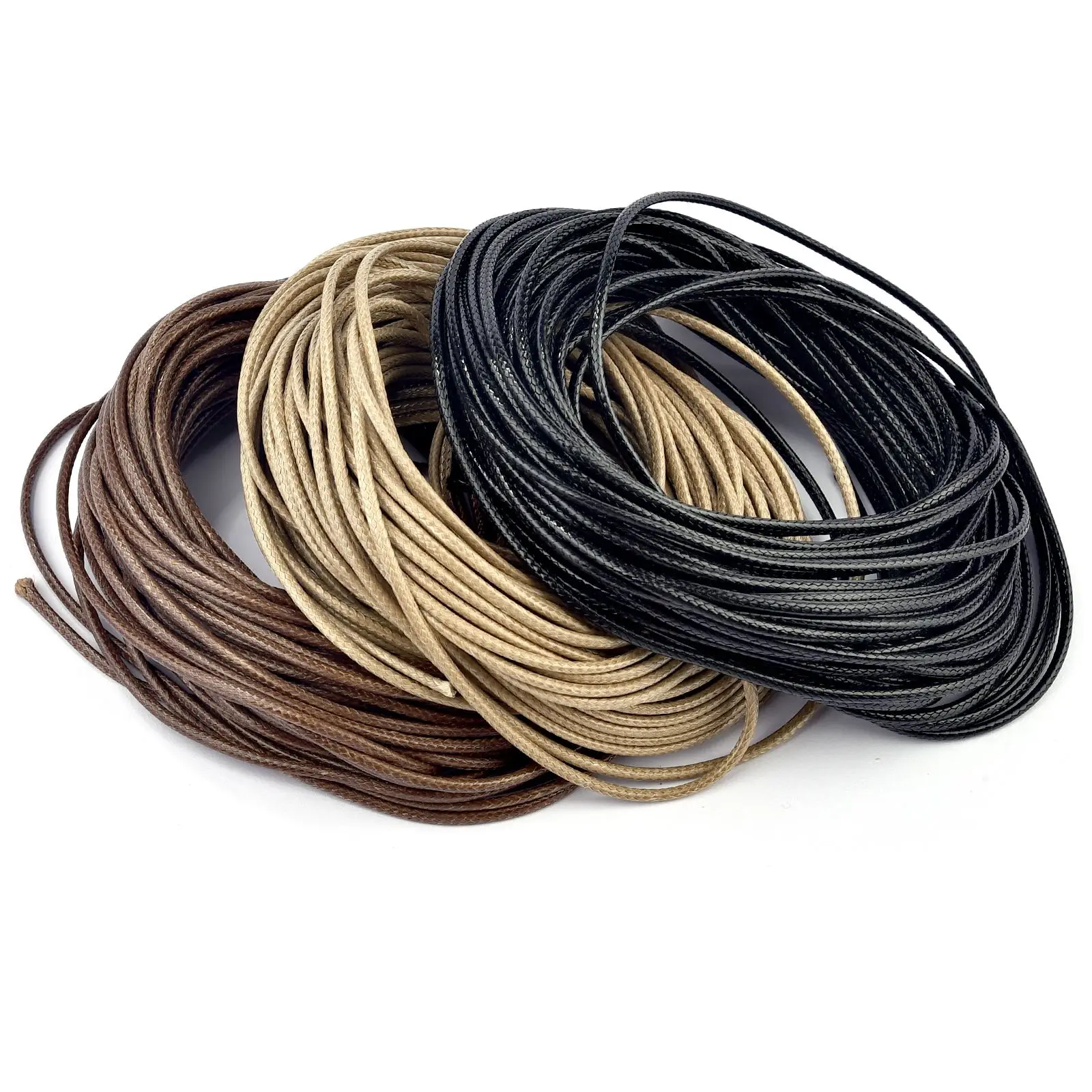 1-3mm 5M/Bag Round waxed cord Necklace Waxed Cords DIY Jewelry Handchain Making Accessories Waxed-Cords Luggage Hanging Tag Rope