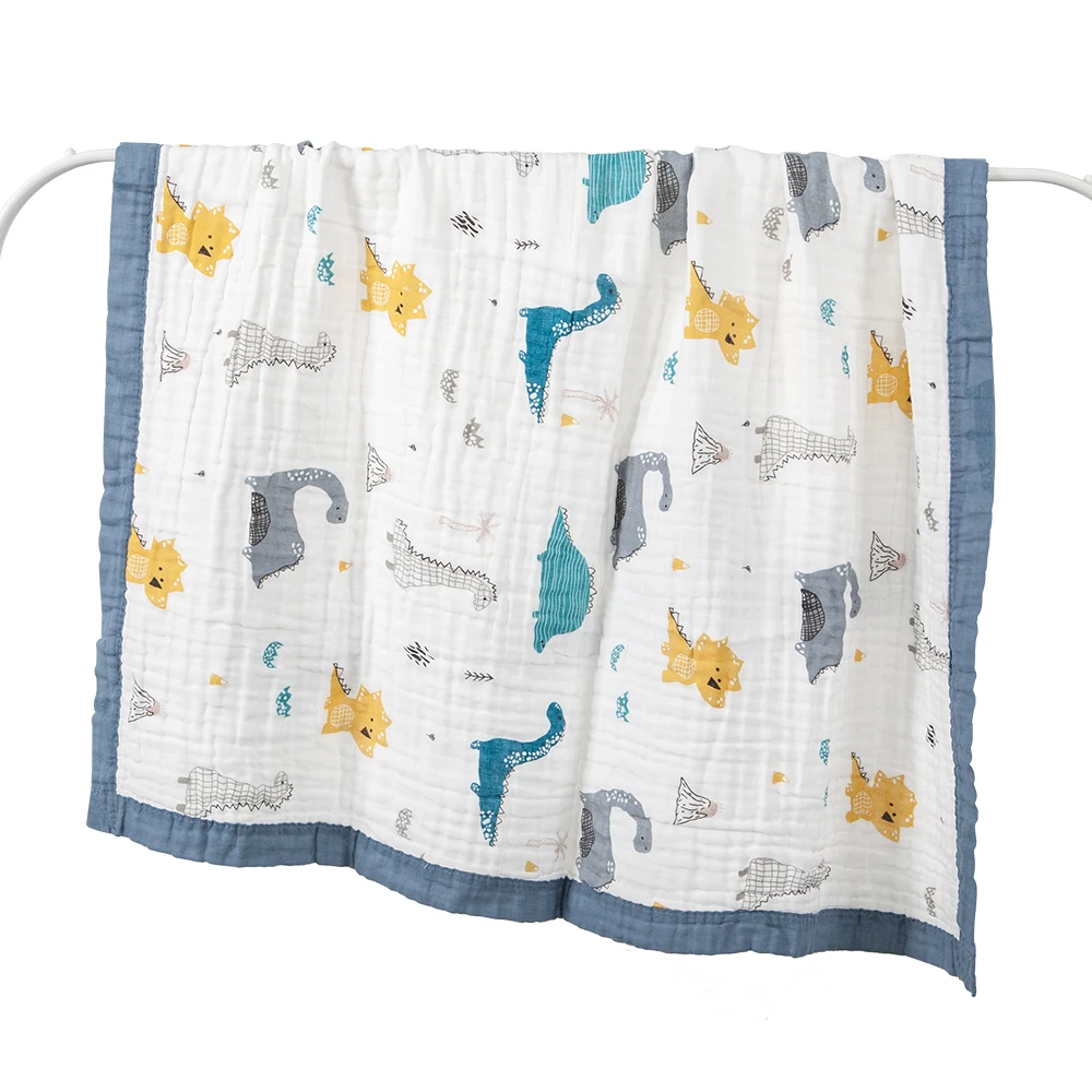 Baby Blankets 6 Layers 100% Cotton Gauze Breathable Infant Wrap Soft Absorbent Newborn Swaddle Blankets Cartoon Baby Bath Towel thumbnail 3