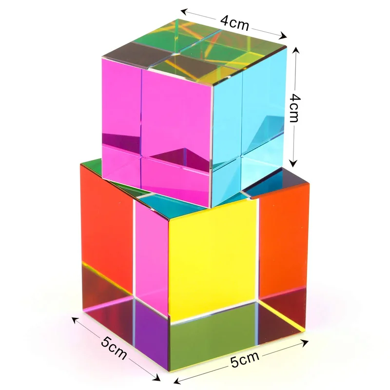 Color Cube Prism Three Primary Colors Popular Science Optical Color Experiment Toys Home Color Decoration thumbnail 2