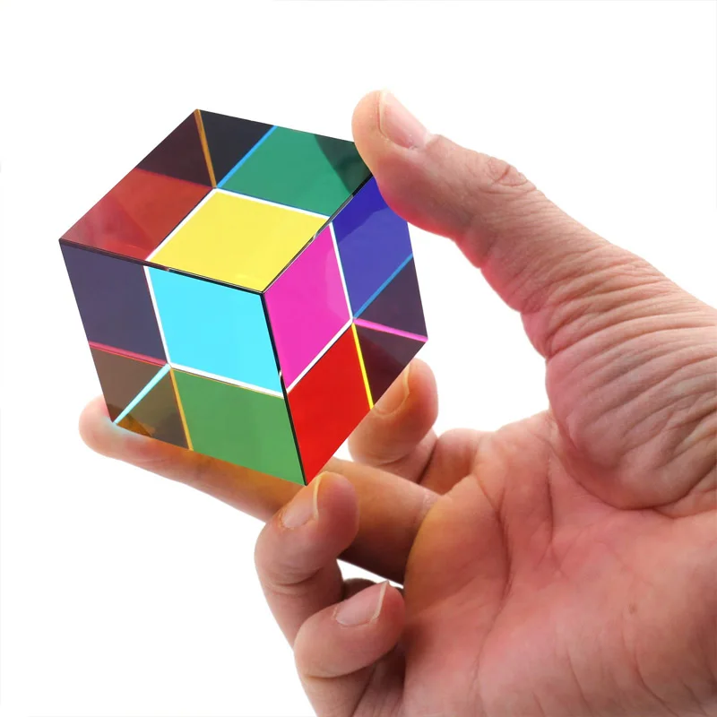 Color Cube Prism Three Primary Colors Popular Science Optical Color Experiment Toys Home Color Decoration thumbnail 3