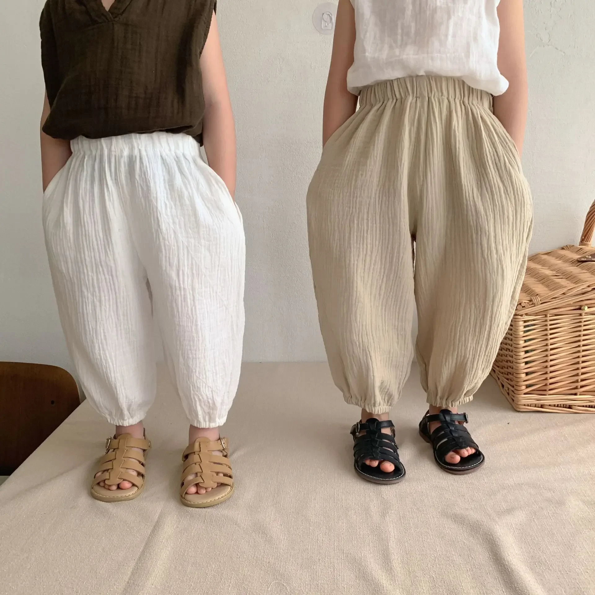 Organic Cotton Baby Pants Newborn Toddlers Autumn Spring Summer Winter Cute Print Soft Muslin Clothes Pants Pantalons Capris thumbnail 3
