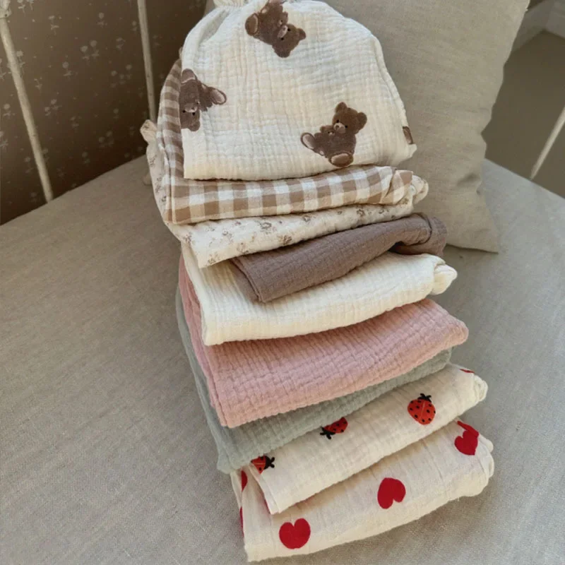 Organic Cotton Baby Pants Newborn Toddlers Autumn Spring Summer Winter Cute Print Soft Muslin Clothes Pants Pantalons Capris thumbnail 4
