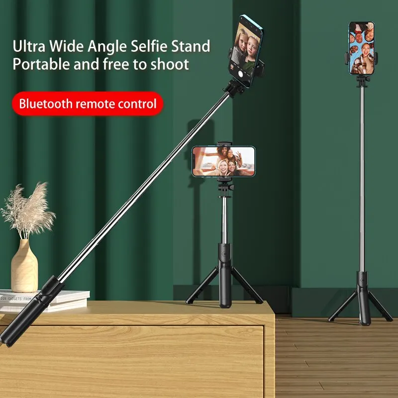 Bluetooth Wireless Selfie Stick Mini Tripod Extendable Monopod Remote Shutter For iPhone Samsung Xiaomi Phone Holder thumbnail 2