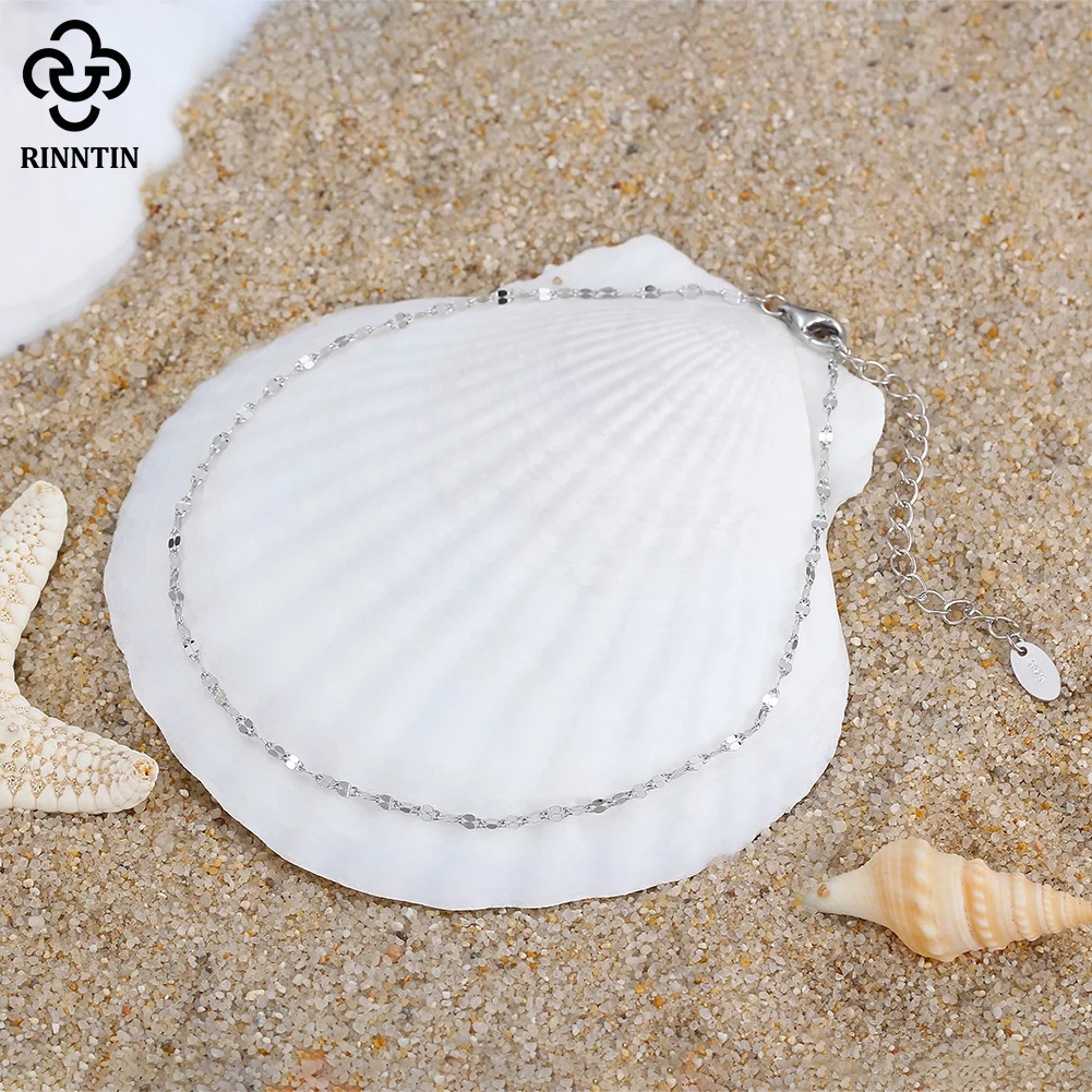 Rinntin 925 Sterling Silver Fish Lips Chain Anklet for Women Fashion Foot Bracelet Summer Sexy Silver Ankle Straps Jewelry SA33 thumbnail 3
