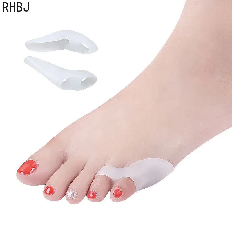 2Pcs Silicone Gel Thumb Corrector Bunion Foot Toe Hallux Valgus Protector Separator Finger Straightener Adjuster Foot Care Tool thumbnail 2