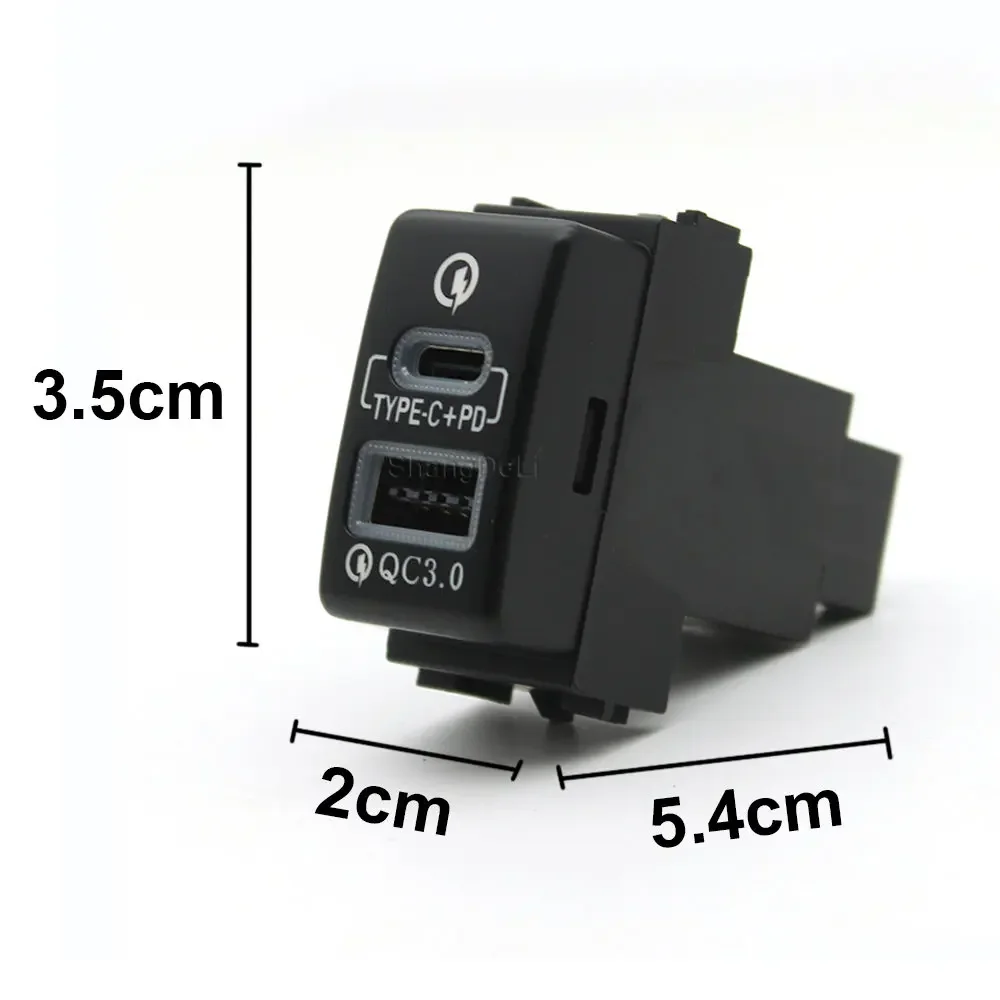 1PC Car Charger Fast Charger Type-C PD USB QC3.0 Socket Power Adapter Fit For Nissan Patrol Y62 X-TRAIL SUNNY SYLPHY Teana thumbnail 2