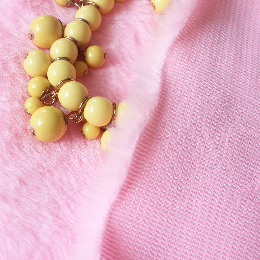 7MM Plush Fabric Fabric Pure color Solf Atrtificial Rabbit Fur Doll Clothing Pillow DIY Decoration material thumbnail 3