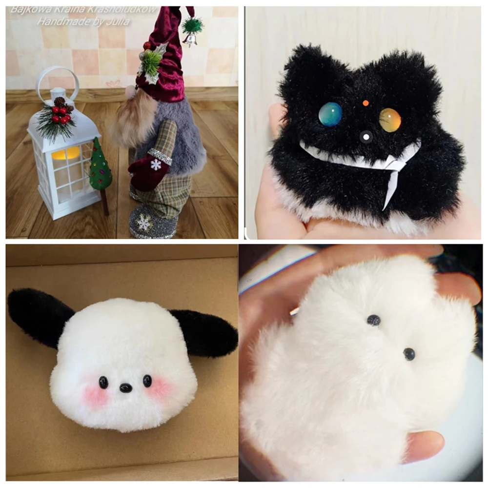 7MM Plush Fabric Fabric Pure color Solf Atrtificial Rabbit Fur Doll Clothing Pillow DIY Decoration material thumbnail 5