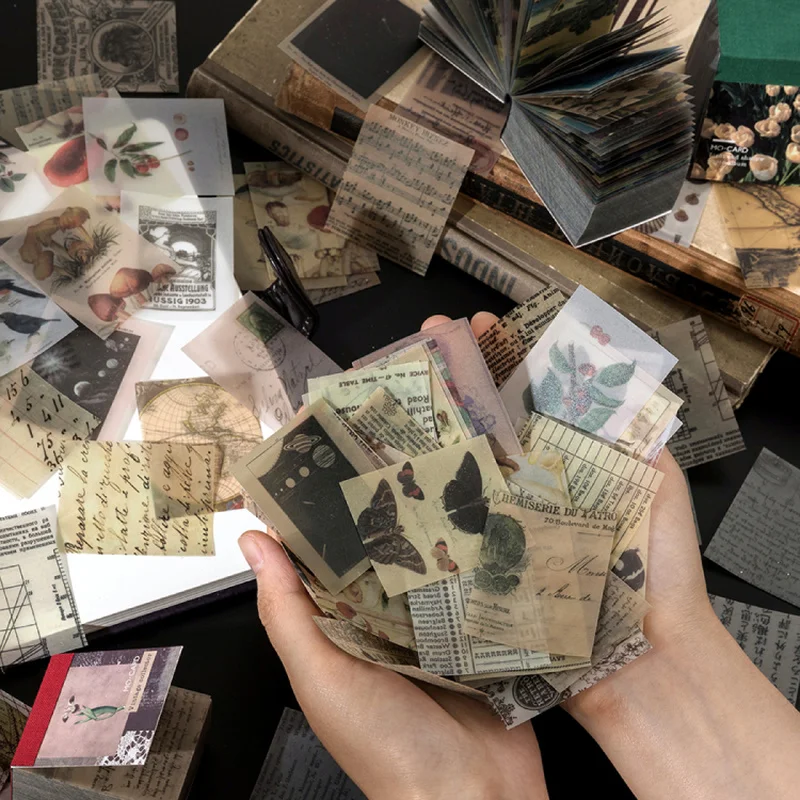 50-366pcs Craft Vintage Scrapbooking Paper Kawaii Art Junk Journal Deco Sticker Natural Collection DIY Material Paper thumbnail 5