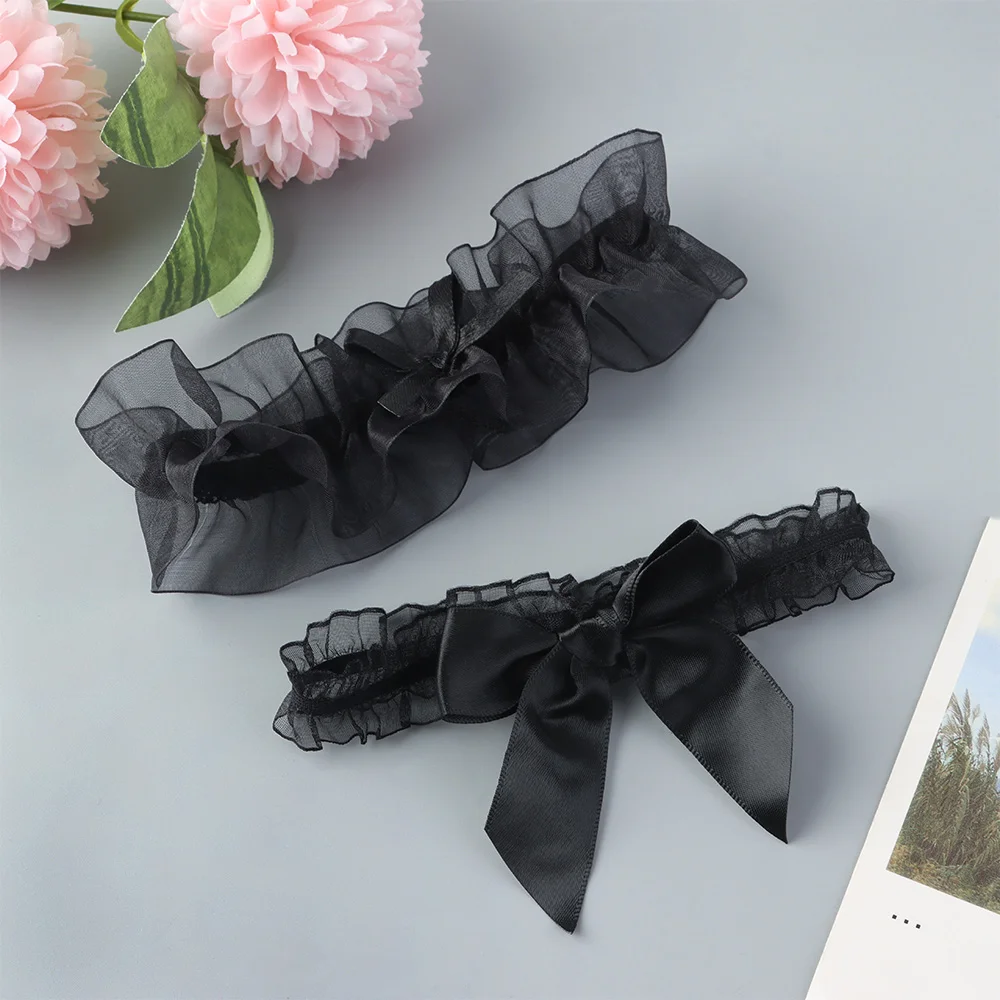 Fashion Sexy Garter Thigh Ring Wedding Bridal Leg Garter Belt Bowknot Lace Elastic Leg Ring Cosplay Party Lingerie Accessories thumbnail 2