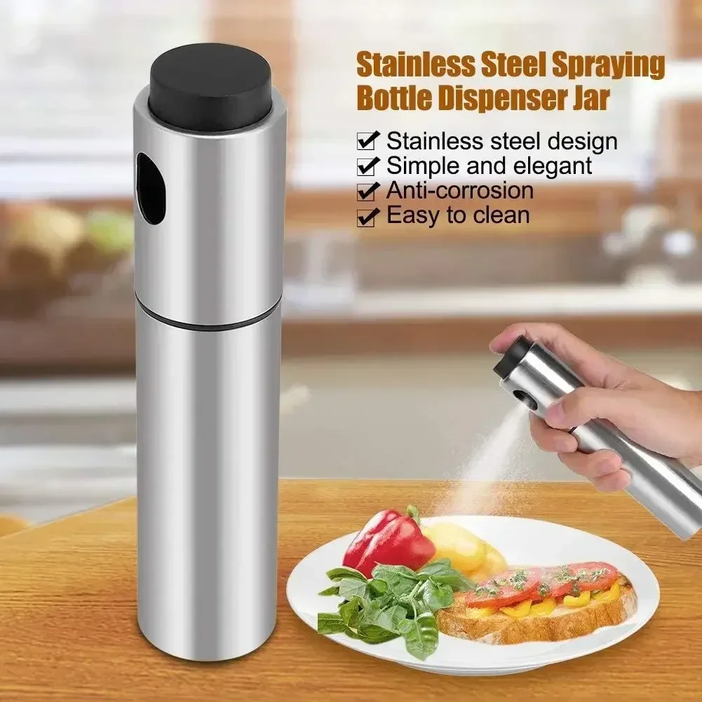 100ML 304 Stainless Steel BBQ Olive Oil Spray Diffuser For Kitchen Dispenser Bottle Squirt Container Vinegar Fuel Injection Pot thumbnail 3