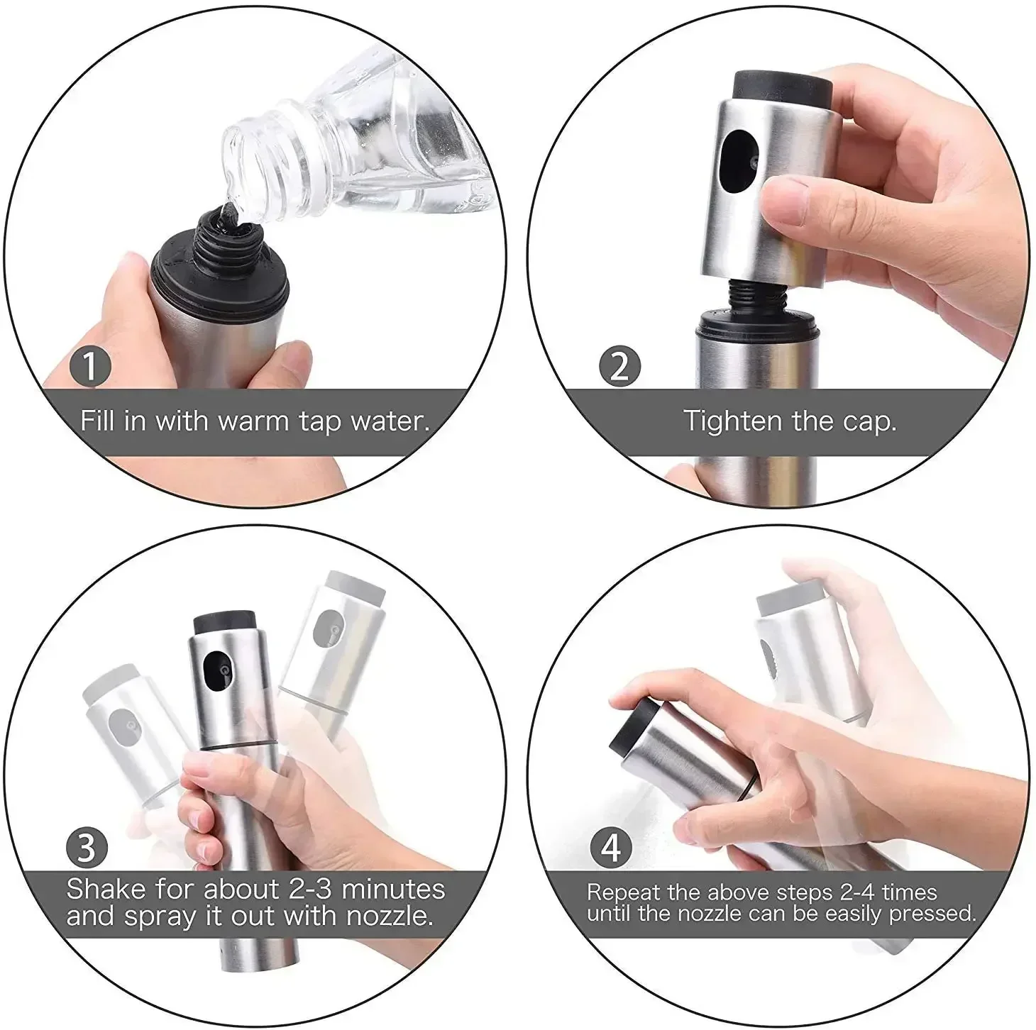 100ML 304 Stainless Steel BBQ Olive Oil Spray Diffuser For Kitchen Dispenser Bottle Squirt Container Vinegar Fuel Injection Pot thumbnail 4