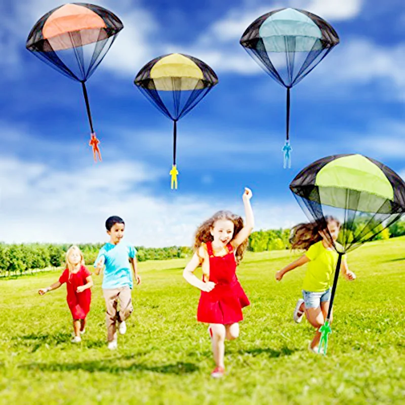 1pcs Hand Throwing Parachute Kids Outdoor Funny Toys Game Play Toys for Children Fly Parachute Sport with Mini Soldier Toys thumbnail 6