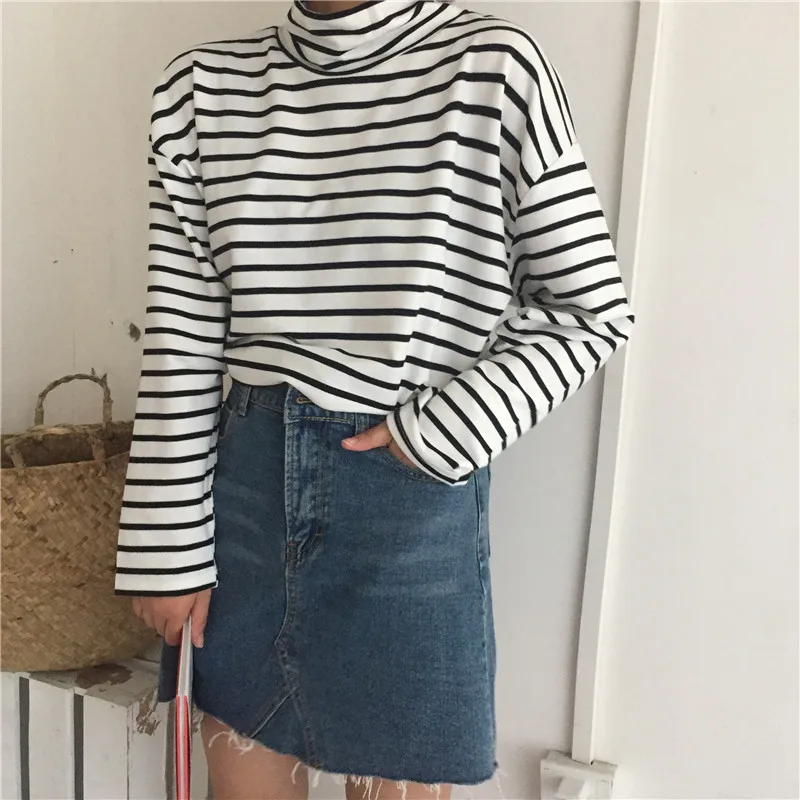 Autumn Long Sleeve Turtleneck Tops Slim Knitted Bottoming T Shirt Korean Fashion Sweater Harajuku Pullover Women Clothing Jumper thumbnail 5