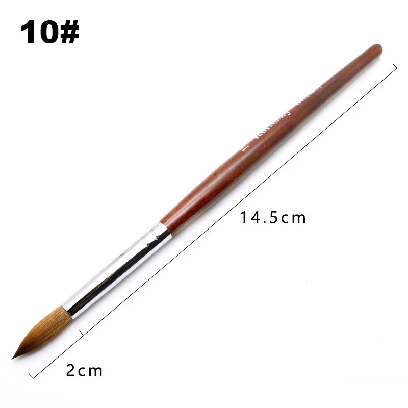 Kolinsky Acrylic Nail Art Brush Wood Handle Nail Art Mink Brush Gel Builder Nail Tools Manicure Brush Drawing Tools Size 8-24 thumbnail 6