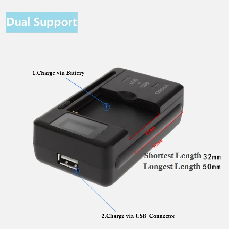 Universal Mobile Battery Charger EU US Plug LCD Indicator Screen USB-Port for Cell Phone Chargers Battery Charging thumbnail 5