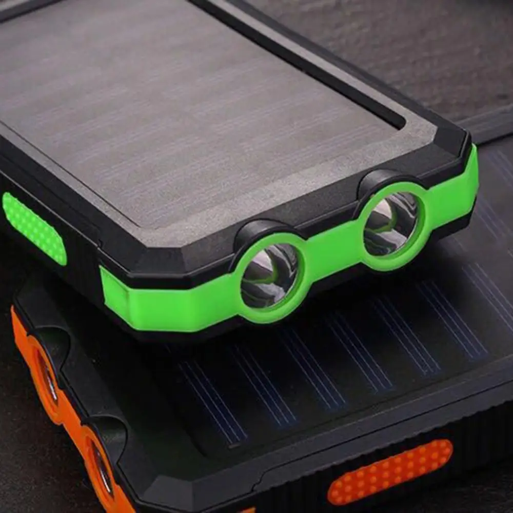 Solar Panel Dual USB Power Bank Case SOS Light Flashing Light Compass Bank Power Case External Box Mobile Phone Fast Charger thumbnail 6