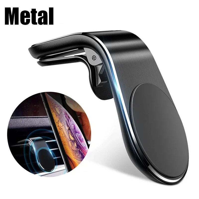 Metal Magnetic Car Phone Holder Mini Vent Clip Super Magnetic Car Phone Holder Mobile Phone Mount for IPhone 12 13Samsung Huawei thumbnail 3