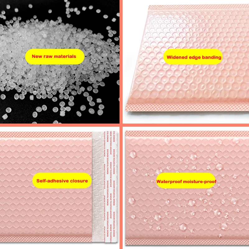 50Pcs Pink Poly Bubble Mailers Padded Envelopes Bulk Bubble Lined Wrap Polymailer Bags for Shipping Packaging Maile Self Seal thumbnail 2