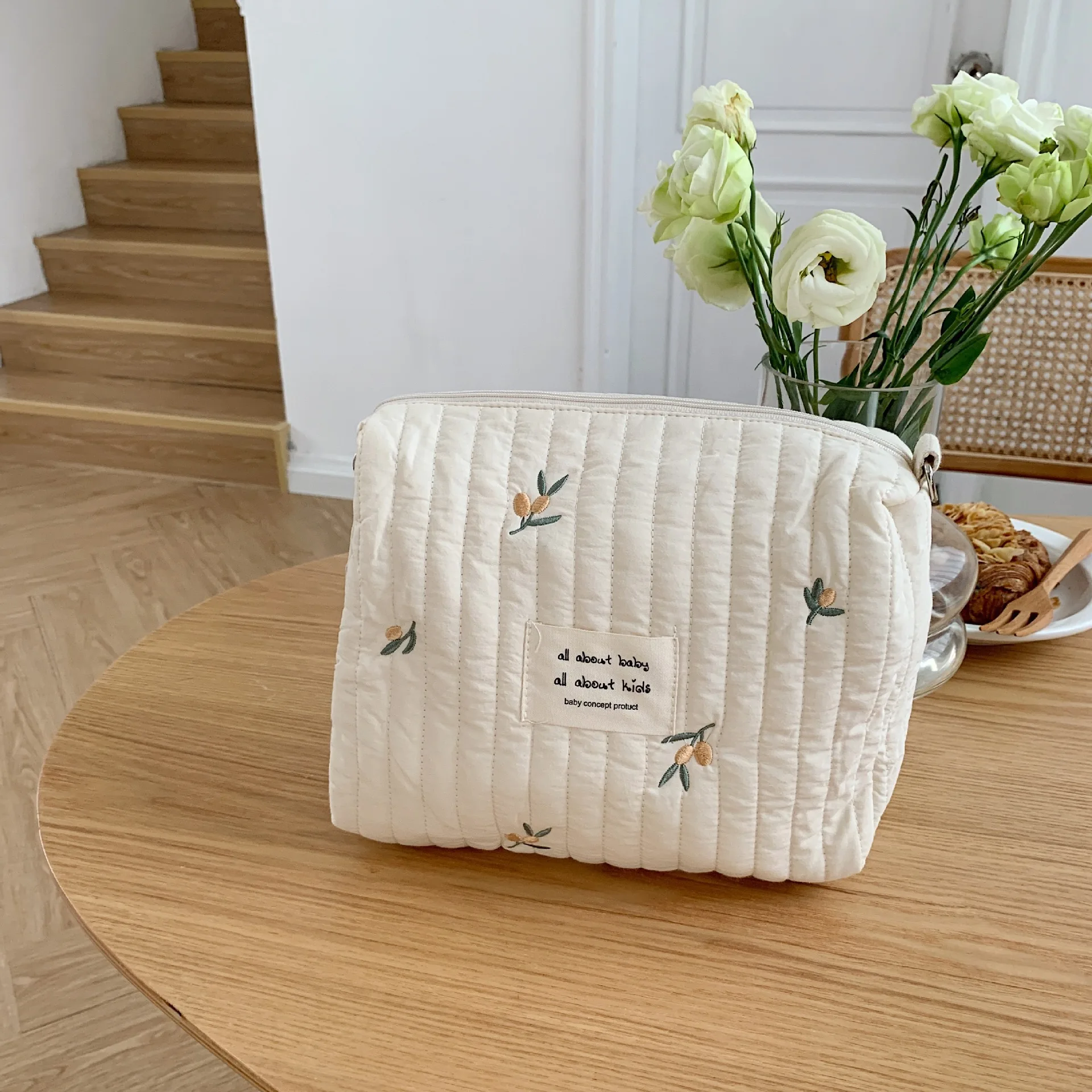 Ins Cotton Diaper Bag for Stroller Hanging Bag Baby Items Nappy Caddy Organizer Mommy Bag Zipper Cute Women Makeup Bag Kids thumbnail 5