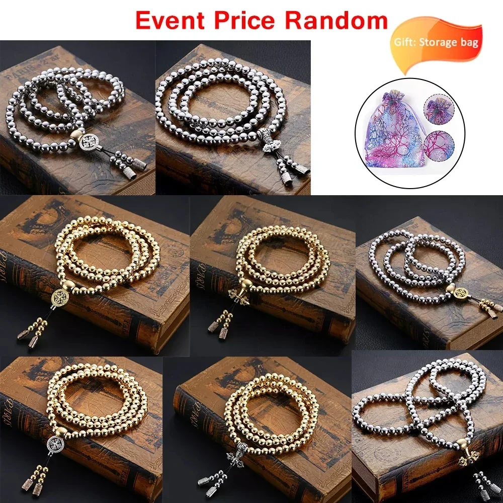 Tactical 8MM Steel Chain 118-128 Ps Buddha Beads Self Defense Hand Bracelet Necklace EDC Outdoor Tools Self Protection Survival thumbnail 2