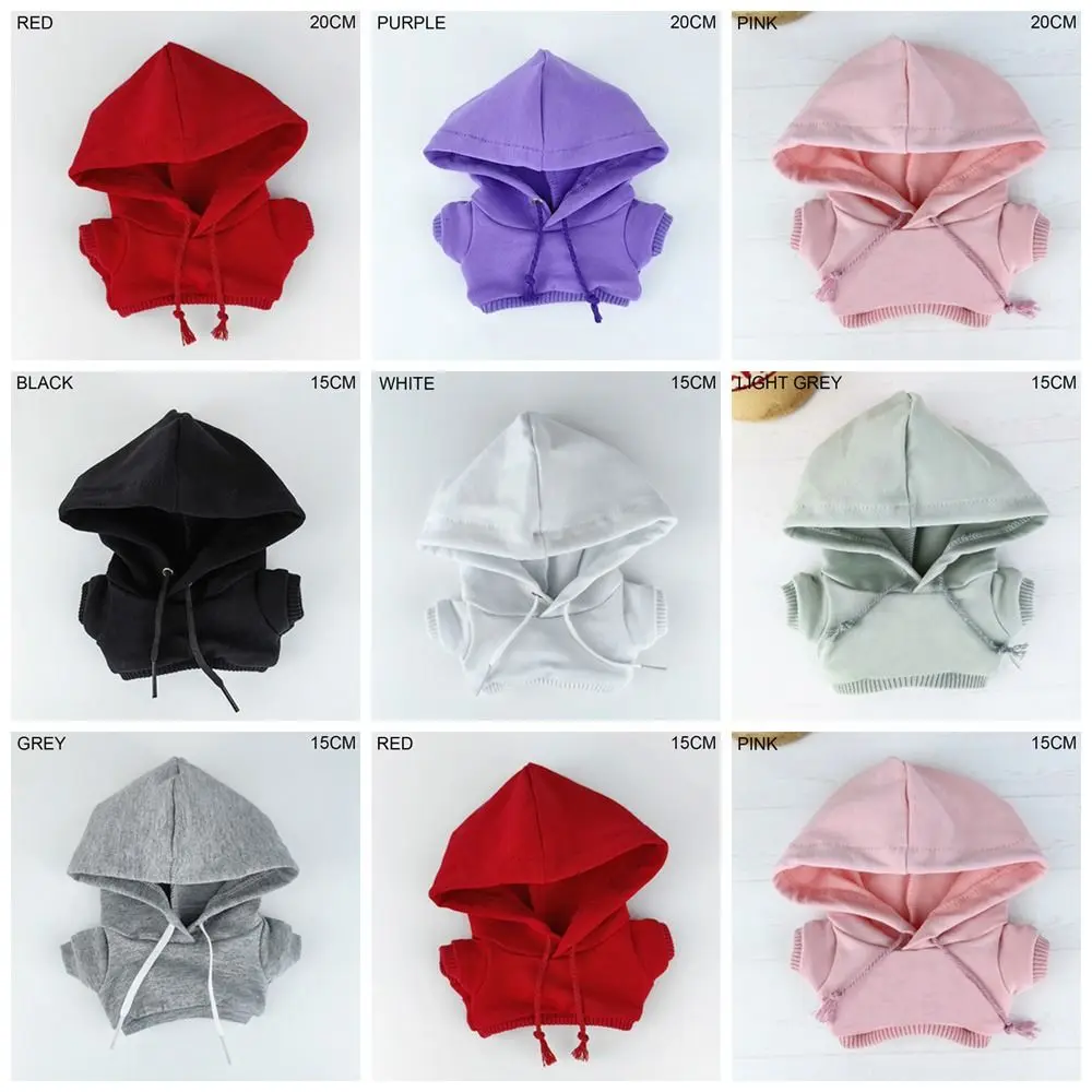 Handmade Fashion Clothes Hoodies For 10/15cm/20cm Cotton Dolls Sweatshirt Outfits For 1/12 BJD Dolls Top For 1/11 1/12 OB11 thumbnail 6