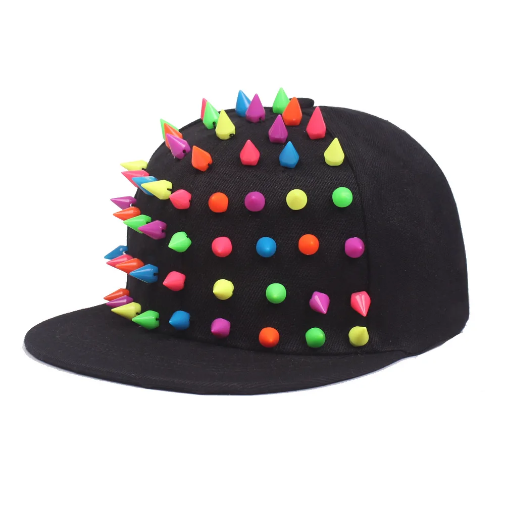Men and Women's Rivet Flat Hat, Punk Rock, Hip Hop Stud Baseball Caps, Male, Female, Youth, Teenagers, Boys, Girls thumbnail 3