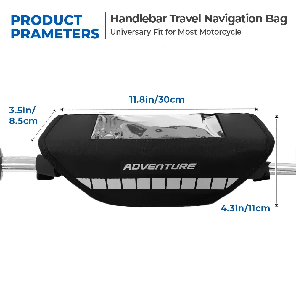 Universal Motorcycle Handlebar Bag with Touchscreen Phone Storage Bag For BMW R1200GS R 1250GS For Suzuki For Kawasaki thumbnail 3