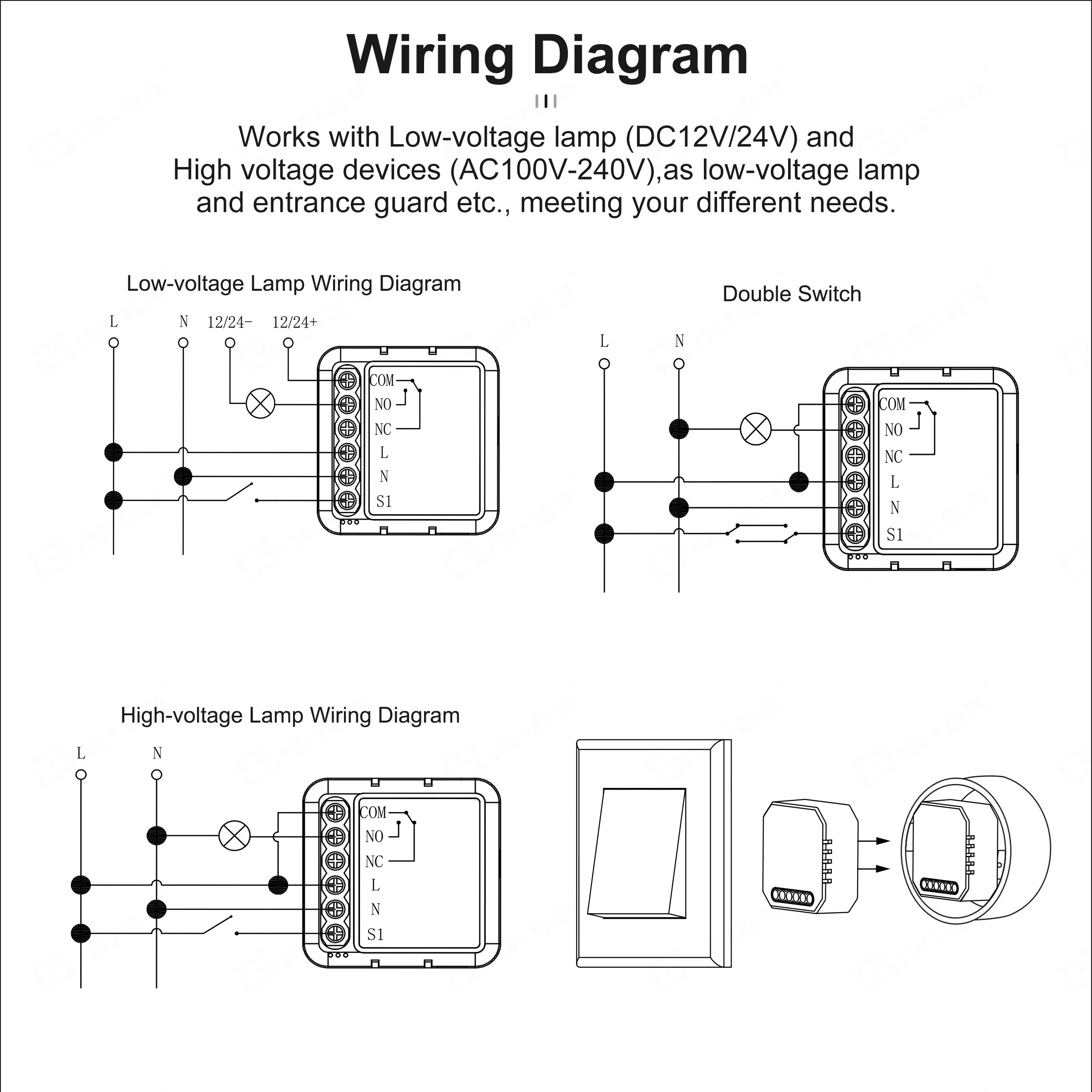 GIRIER Smart ZigBee Switch Module Dry Contact 5A Universal Breaker Relay DC 12/24V AC 100-240V Compatible with Alexa Hey Google thumbnail 2