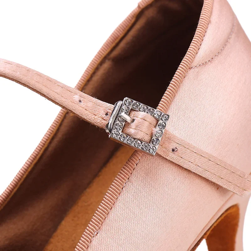 Adult High-heeled Modern Laitn Dancing Shoes Professional National Standard Dance Practice Women Waltz Dancing Shoes Flamenco thumbnail 4