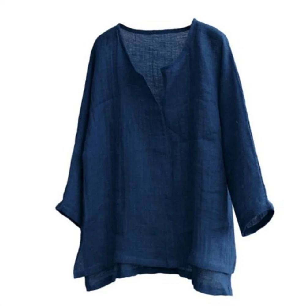 New Men's Summer Spring Long Sleeve Loose Shirt Solid Color Casual Long Sleeve Cool Shirt Vn-eck Tops Size S-5XL thumbnail 3