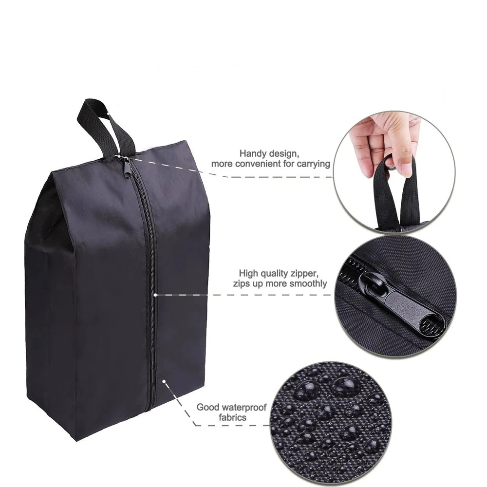 2 or 4 Pack Portable Nylon Waterproof Shoe Storage Bags with Zipper Closure for Men and Women Travel or Family Item Organize thumbnail 5