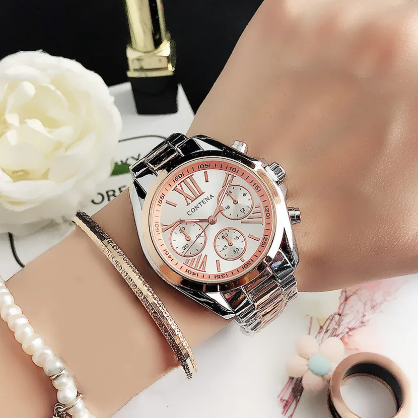 New Creative Watch Women Watches Luxury Rose Gold Quartz Ladies Watches Stainless Steel Bracelets Wristwatches Reloj Mujer thumbnail 6