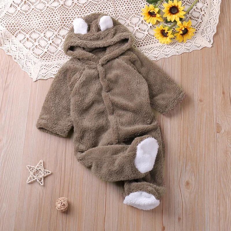 Humor Bear Autumn Cartoon Style Winter Long Sleeve Baby Boys Girls Rompers Toddler Kids Playsuit Jumpsuits Baby Clothes thumbnail 2
