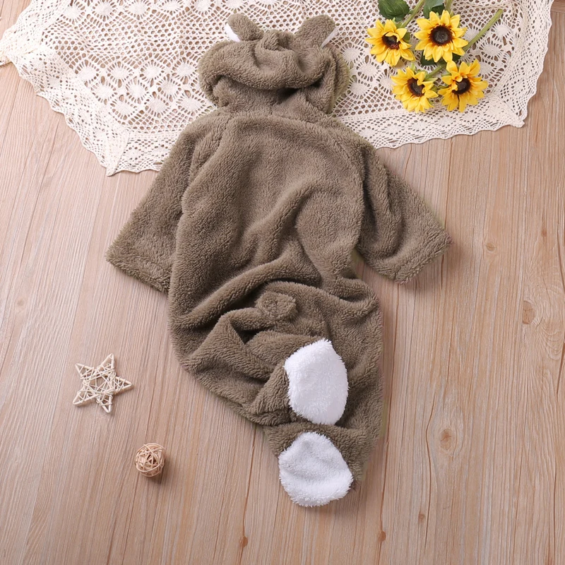 Humor Bear Autumn Cartoon Style Winter Long Sleeve Baby Boys Girls Rompers Toddler Kids Playsuit Jumpsuits Baby Clothes thumbnail 3