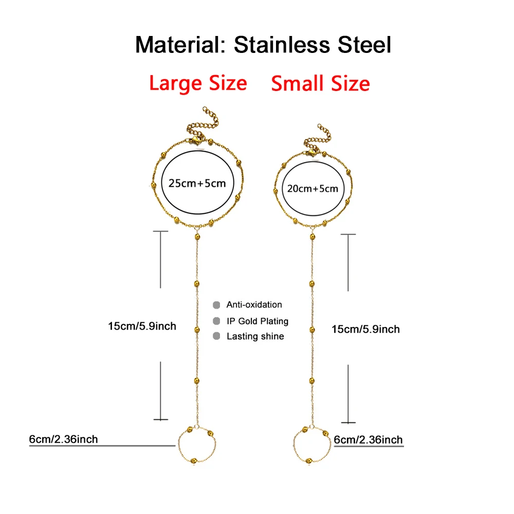 MinaMaMa New Style Simple Stainless Steel Foot Finger Chain Barefoot Anklets for Women Leg Chain Beach Foot Jewelry thumbnail 2