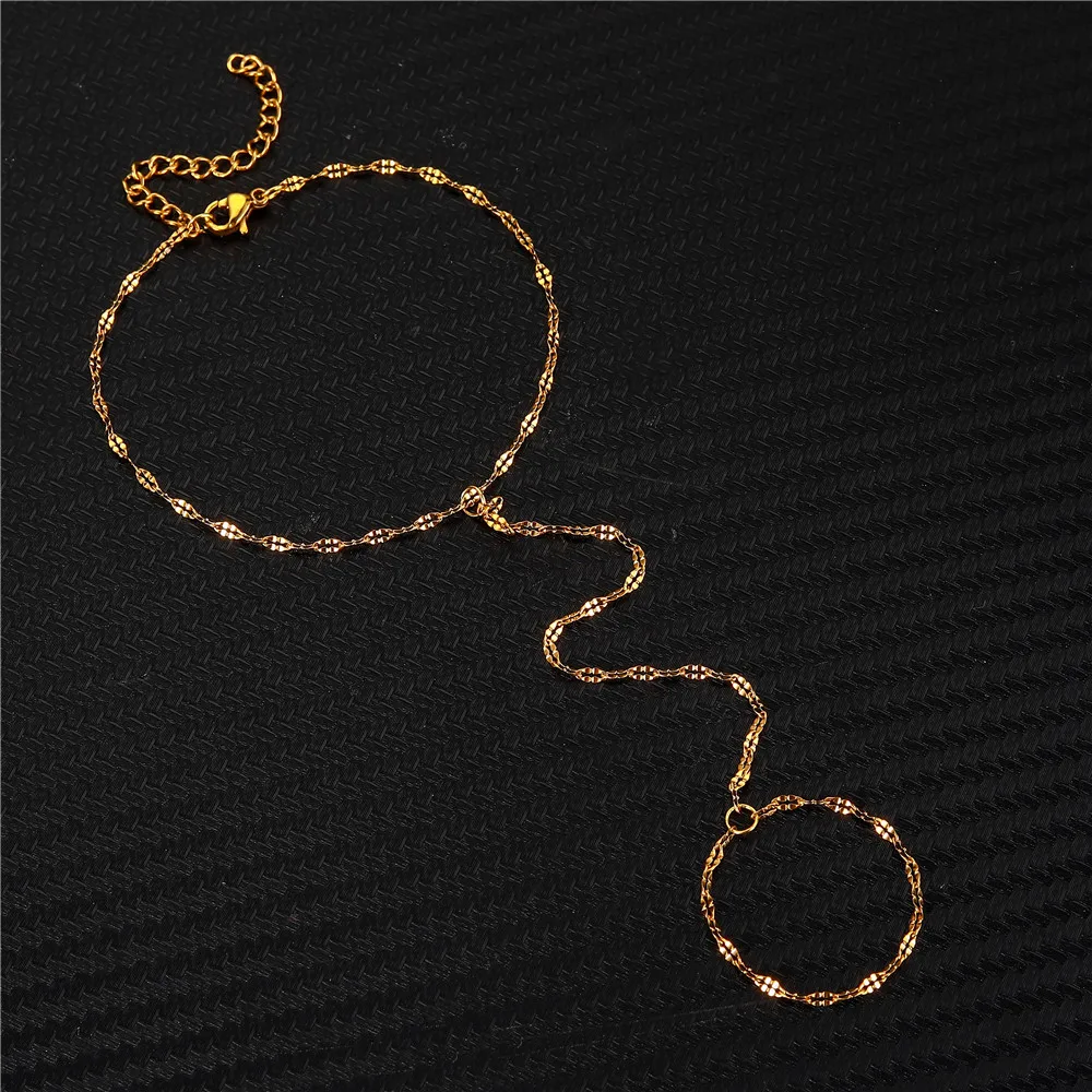MinaMaMa New Style Simple Stainless Steel Foot Finger Chain Barefoot Anklets for Women Leg Chain Beach Foot Jewelry thumbnail 5