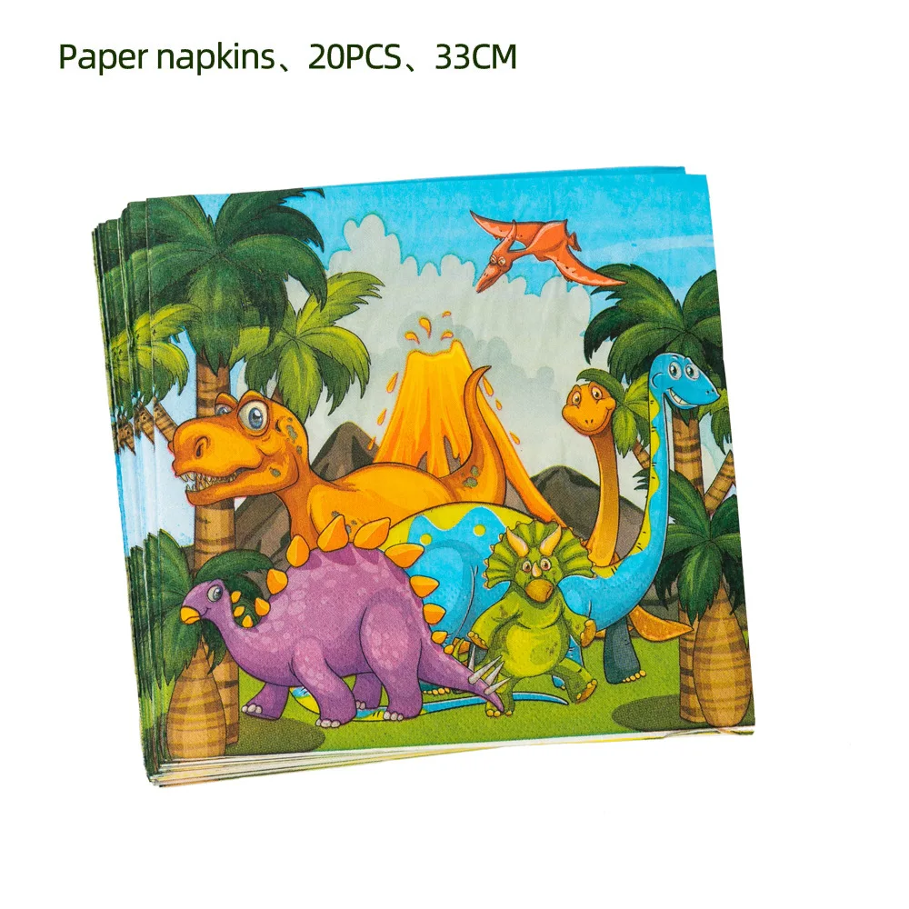 Dinosaur Boy Birthday Party Decorations Disposable Tableware Paper Cup Plate Napkin Tablecloth Balloon Kids Baby Shower Supplies thumbnail 4