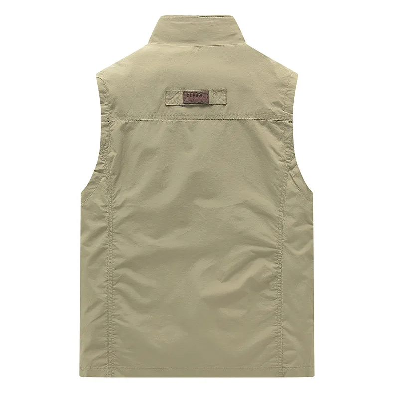 FGKKS Spring New Men Waistcoat Outdoor Leisure Solid Color Vest Young Middle-aged Photography Fishing Casual Vest Jacket Male thumbnail 2