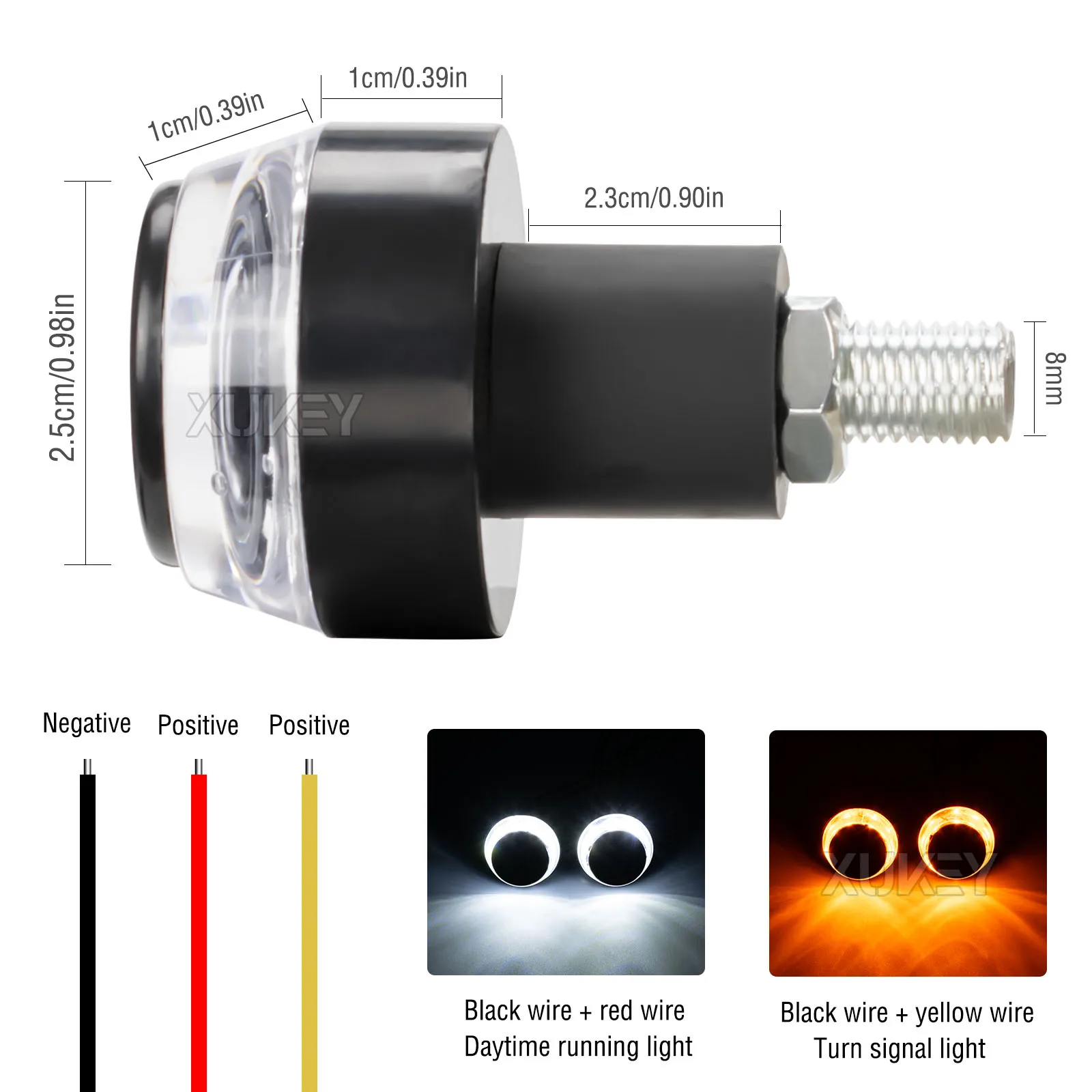 Motorcycle Turn Signal Light Handlebar End 12LEDs Scooter Blinker Front Light for Chopper Sportster Cruiser Cafe Racer Classic thumbnail 5